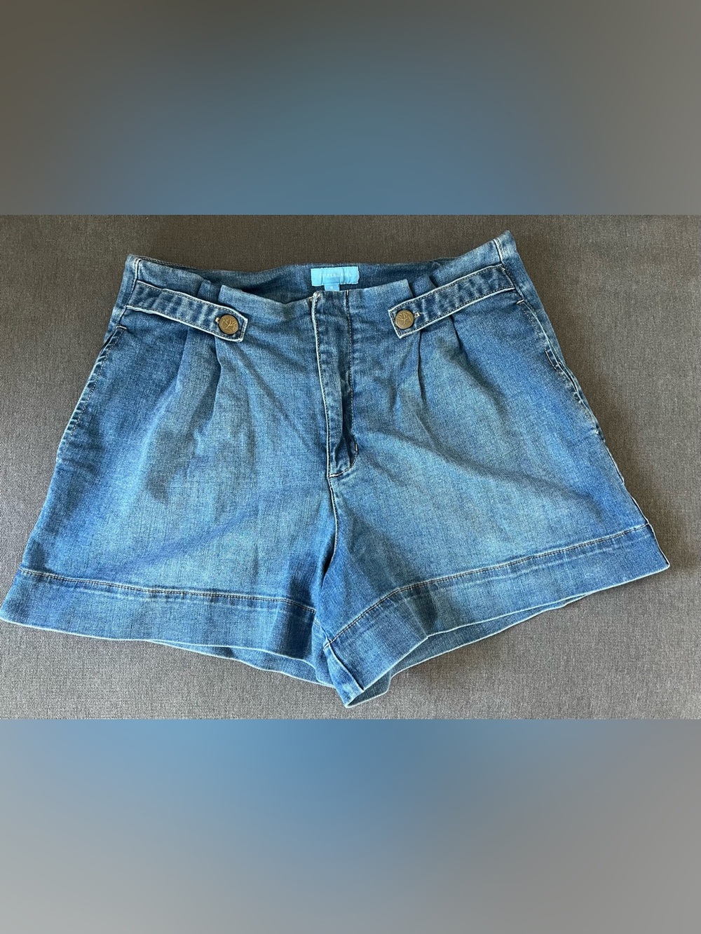 High-Rise Denim Shorts in Blue